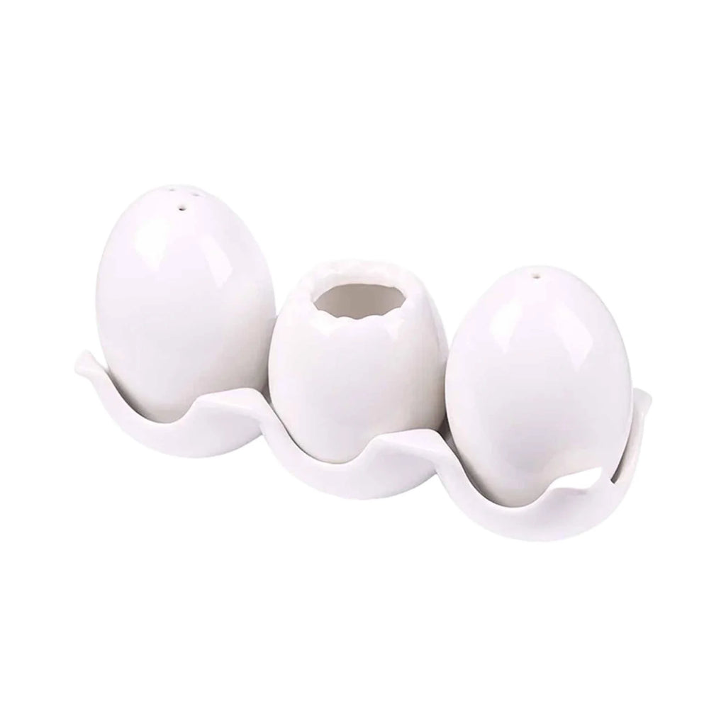 Egg-Shaped Ceramic Spice Bottle Set with Tray & Toothpick Box Ceramic Spice Set Oasis Select