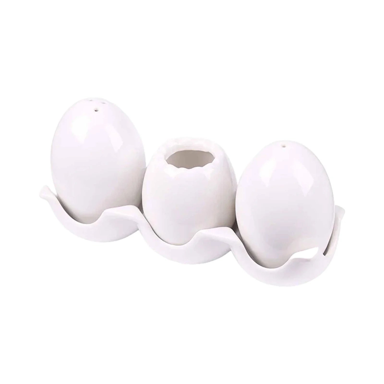 Egg-Shaped Ceramic Spice Bottle Set with Tray & Toothpick Box Ceramic Spice Set Oasis Select