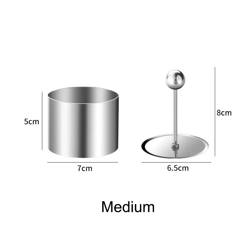 Round Mousse Mold Stainless Steel Ring with Lid Food Decoration Tools-Making Rustproof Pastry Rice Ball Sushi Cooking tools Oasis Select M