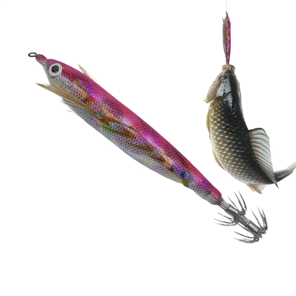 Squid Jigs Saltwater 4.7in Glowing Catching Bait with Sound Beads Saltwater Fishing Lures for Cuttlefish Bass Trout Catfish Oasis Select
