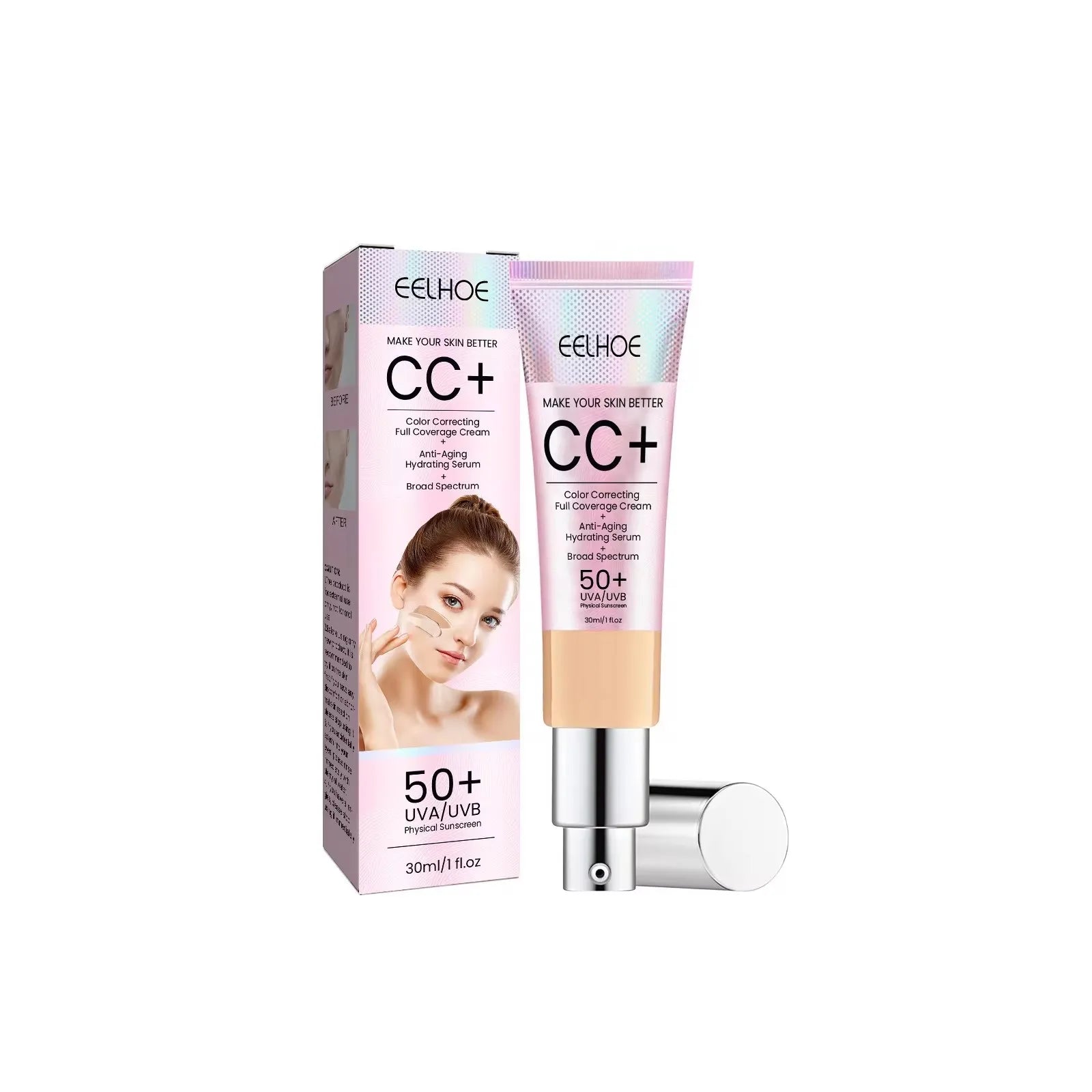 CC Foundation Cream Natural Moisturizing Waterproof Brightening Foundation Concealer Coverage Blemish Oil-control Lasting Makeup Oasis Select medium