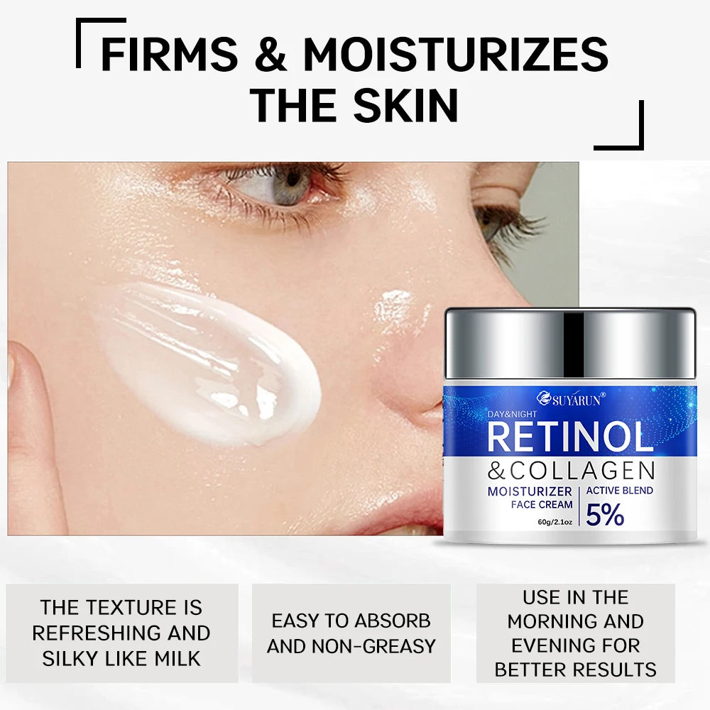 SUYARUN Retinol + Collagen Face Cream - Anti-Aging Wrinkle Reducer & Firming Moisturizer | Hydration Boost for Mature Skin. Oasis Select