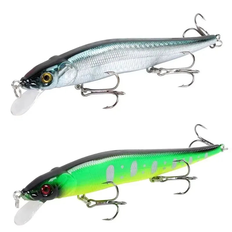 1 Fishing Lure Minnow Crankbait Wobblers 3D Eyes Perch Artificial