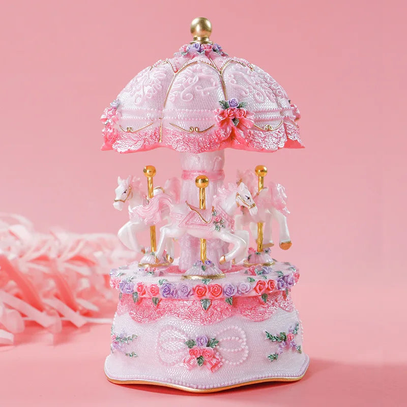 Music Box Carousel Crystal Ball Music Box Children's Birthday Gift for Girls Girlfriends Birthday Gift Music Box Oasis Select