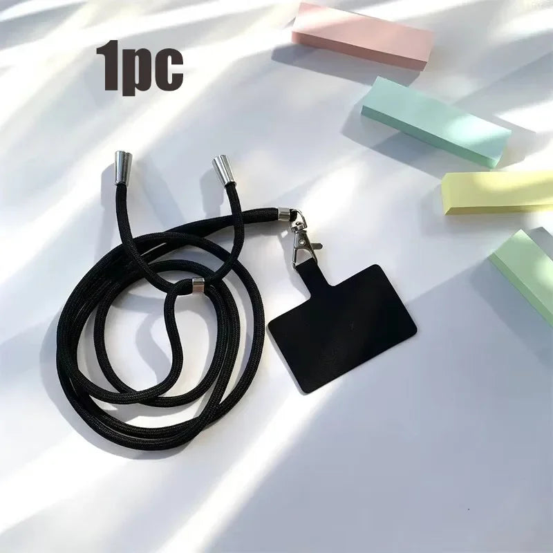 1/4pcs Crossbody Lanyard Necklace Strap Universal Mobile Phone Lanyard Long Adjustment Phone With Clip Safety Anti-Lost Lanyard Oasis Select 1pc black