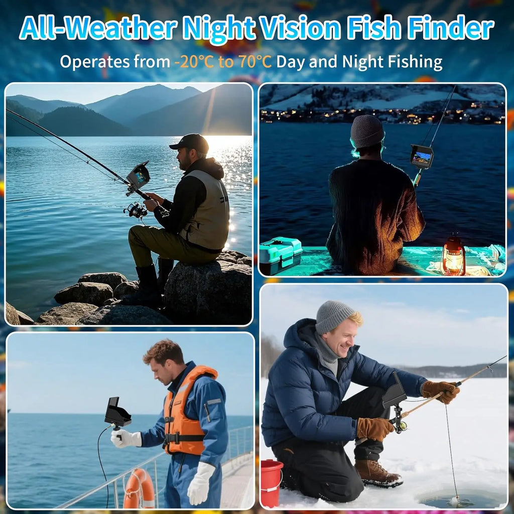 Portable Fish Depth Finder Water Handheld 1080P 4.3 Inch LCD Fish Finder Waterproof Underwater Fishing Camera With Night Vision Oasis Select