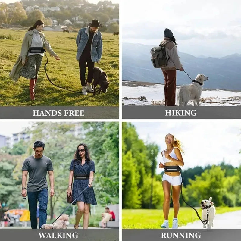Retractable Elastic Dog Leash Pet Supplies Waist Bag with Reflective Leash Pet Leash Hands-Free Dog Leash for Running Walking Oasis Select