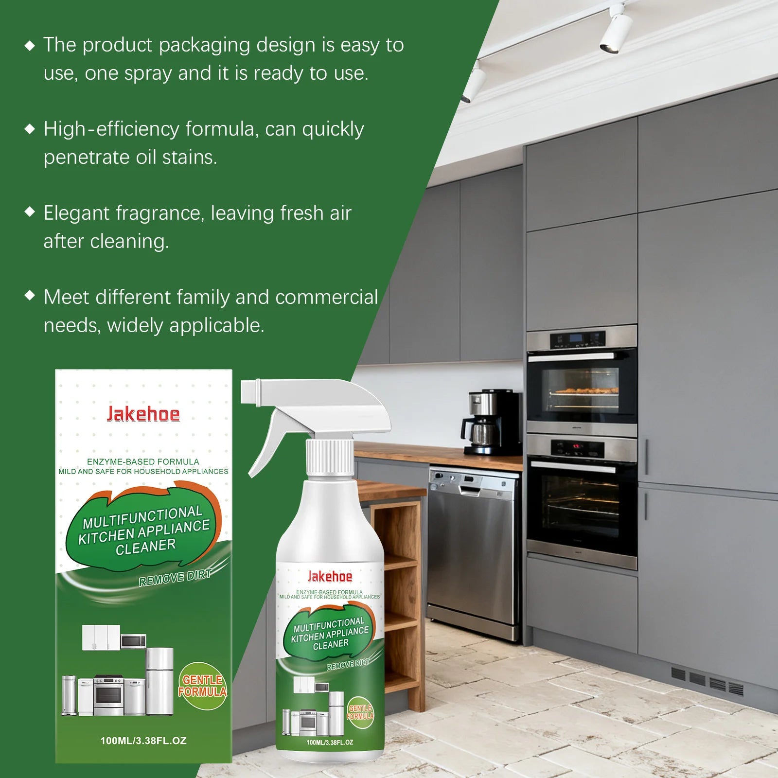 Jakehoe Kitchen Appliance Cleaner Quickly Penetrates And Dissolves Stubborn Grease Grime And Dirt Restore Surface Smoothness Oasis Select