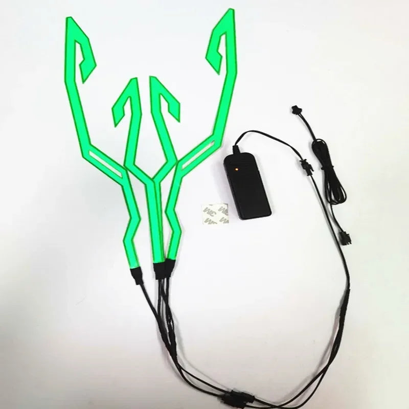 New Motorcycle Helmet Light 4 in 1 EL Light 3 Mode Led Helmet Light Night Riding Signal Helmet Strip Decoration Accessories Kit Oasis Select green