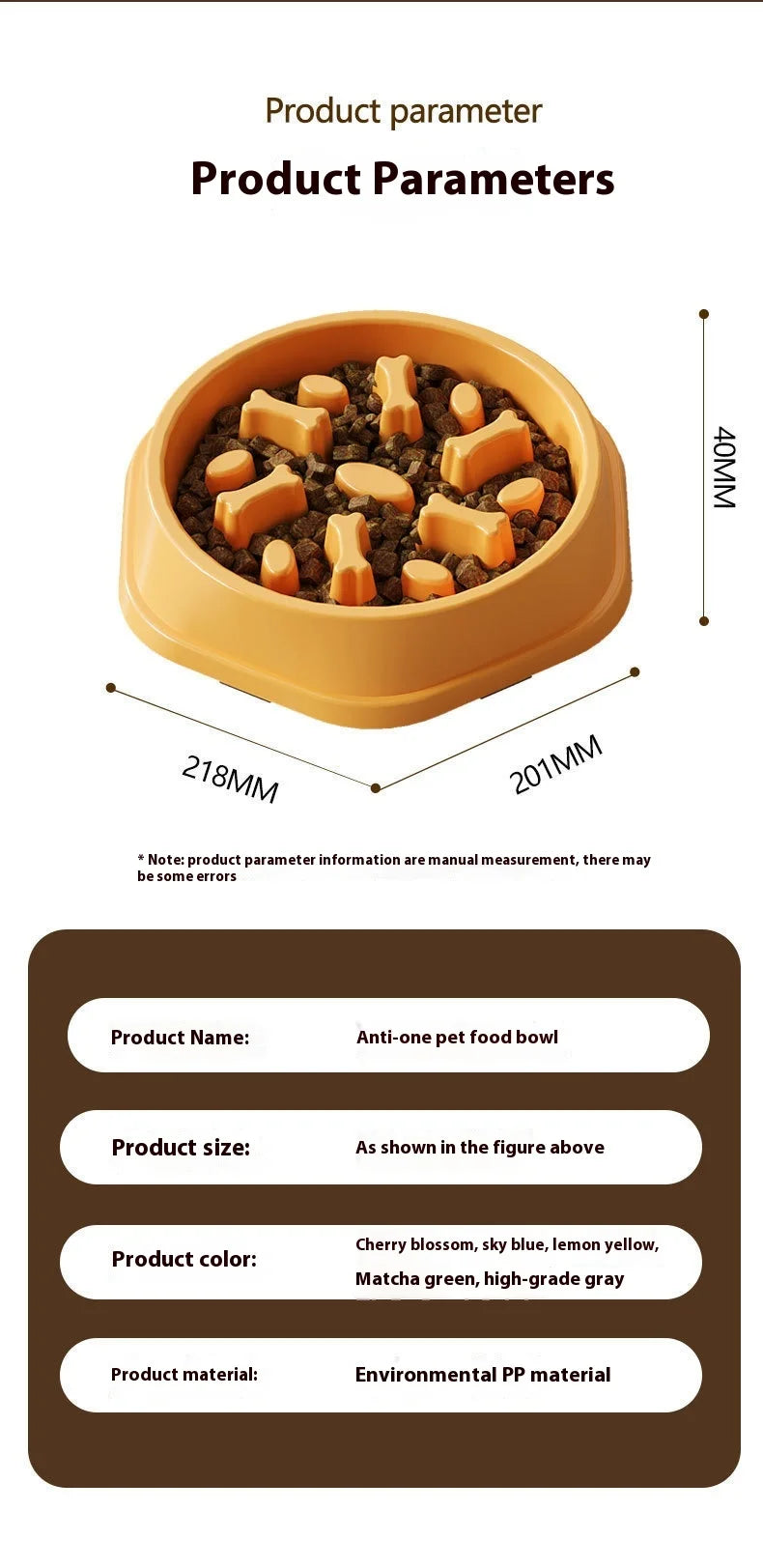 Anti-Slip Anti-Choking Slow Feeder Bowl for Large Dogs - Anti-Tip Pet Food Bowl for Golden Retriever Oasis Select