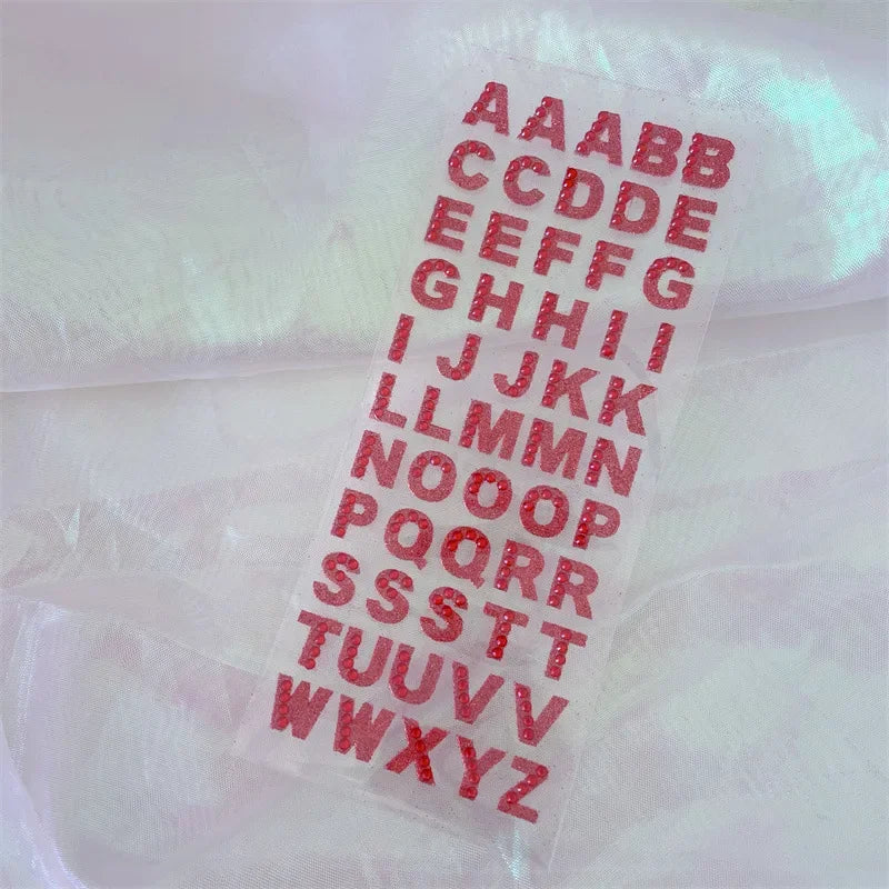 1Pcs Glitter A-Z Alphabet Letters Sticker Scrapbooking Stationery School Supplies Black/Gold/Silver/Red/Blue/Pink/Purple/Green Oasis Select Red