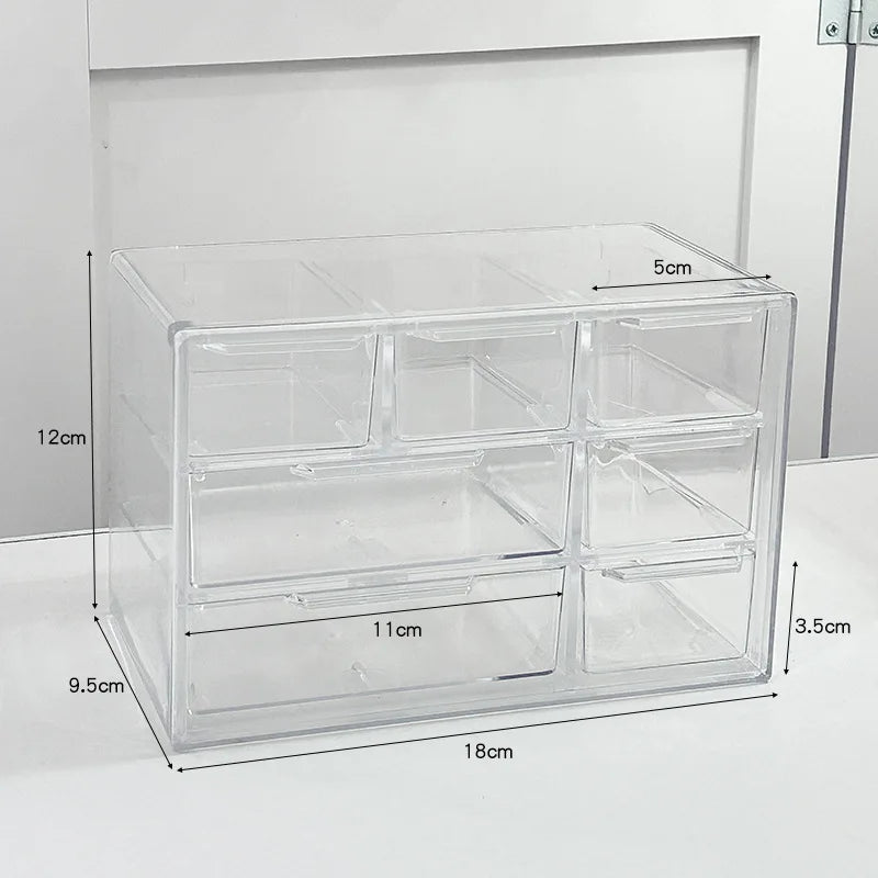 Cosmetics Organization Storage Box Multifunctional Skin Care Product Box Cosmetics Jewelry Storage Makeup Box Oasis Select Transparent-7 cells