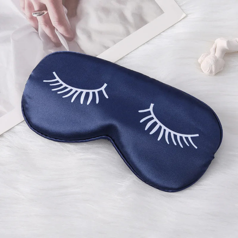 Cartoon Eyelash Silk Sleep Mask – Soft Eye Cover for Travel Silk Sleep Mask Oasis Select