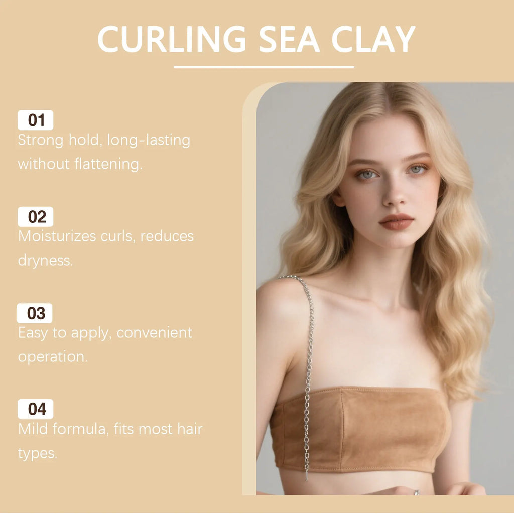 Hair Styling Clay Matte Curling Clay Strong Hold Matte Finish Fluffy Hold Non Greasy Curly Hair Natural Look Easy Wash 70g Oasis Select