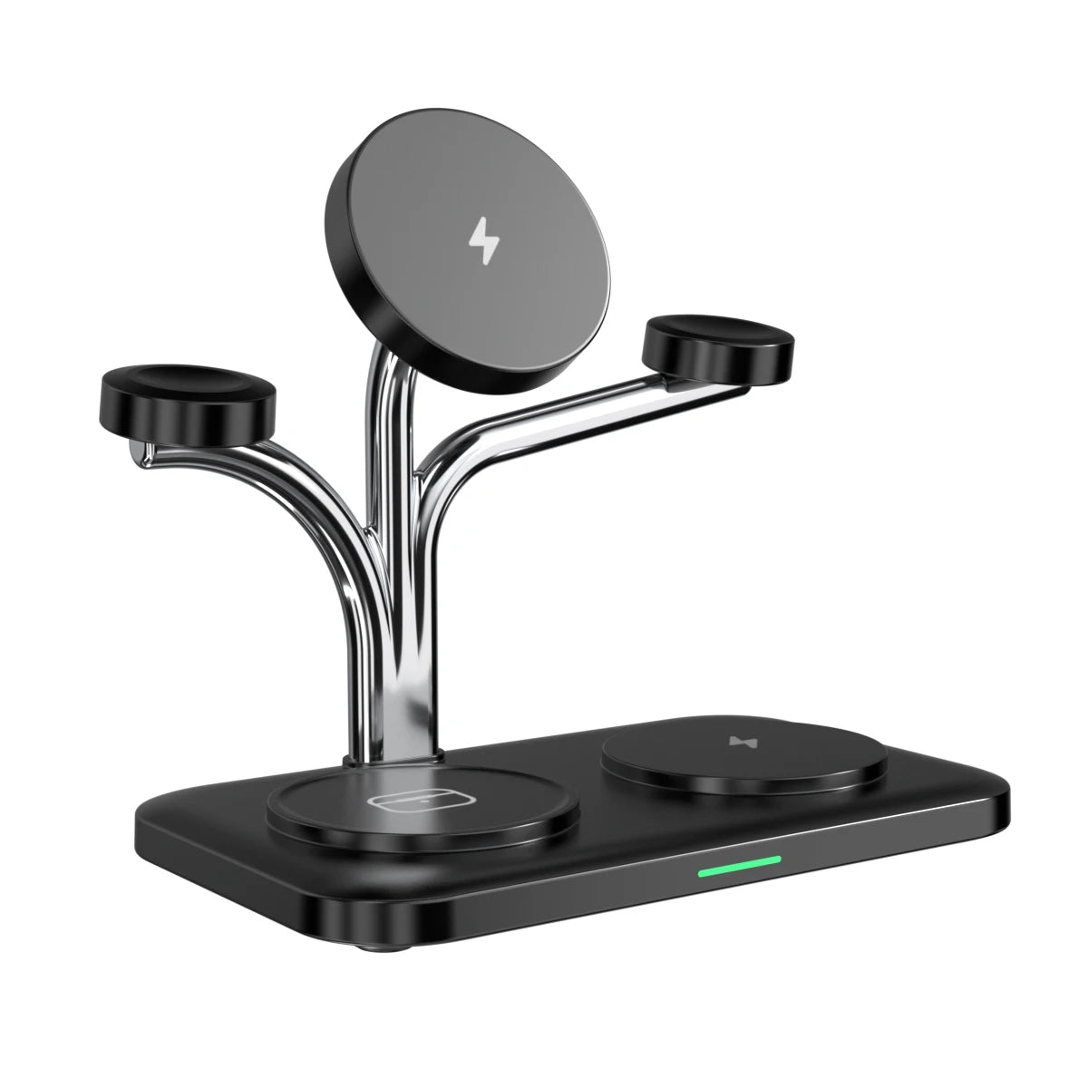 5 IN 1 15W Dual Phone Watch Magnetic Wireless Charger Fast Charging For iPhone 17~12 Samsung Apple/Galaxy Watch Aipods Pro/Buds Oasis Select black