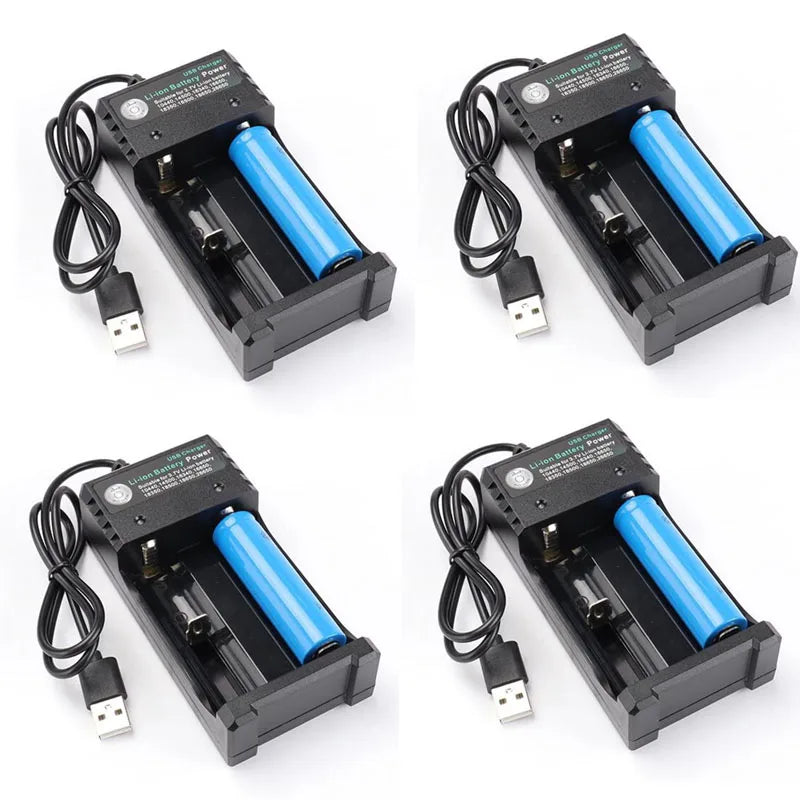 1/3/5pcs 4/2 Slots USB Charger Li-Ion Charging Li-Ion Battery Portable Rechargeable Battery Charger For 18650 Battery Charger Oasis Select 2 Slots USB-4pcs