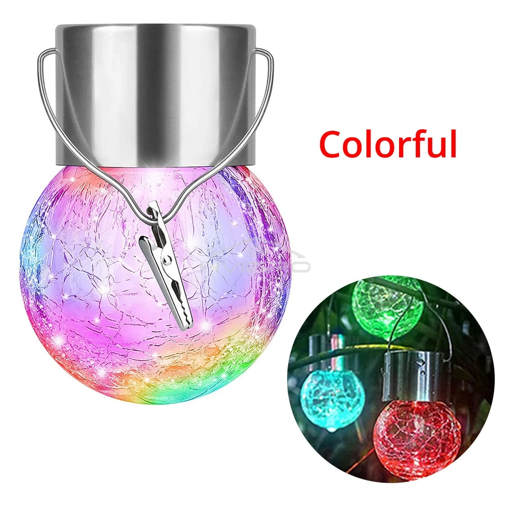 Solar LED Glass Garden Hanging Light | IP65 Waterproof Outdoor