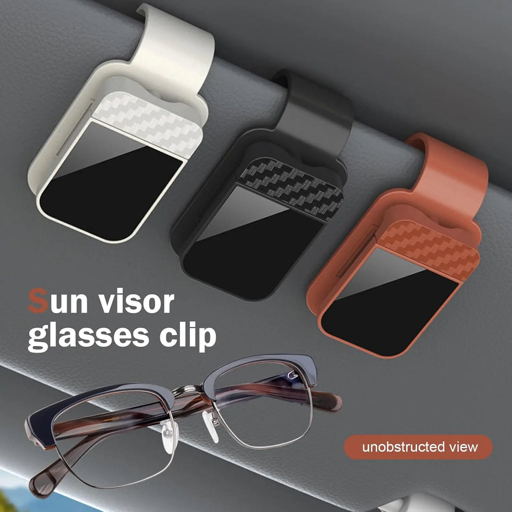 Car Sun Visor Sunglasses Clip Holder Universal Stable Glasses Hanger Card Ticket Organizer Interior Storage Clip Car Accessories Oasis Select