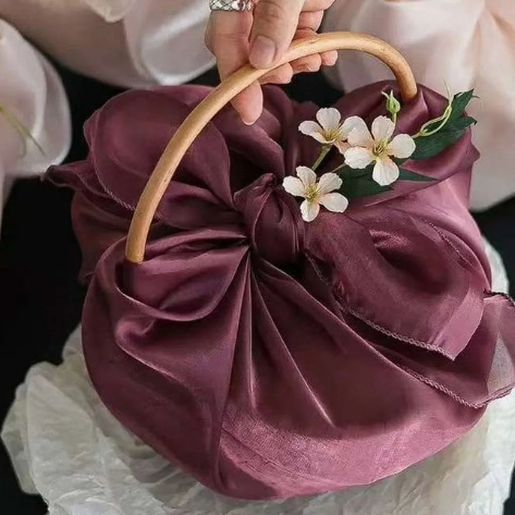 Rattan Gift Basket with Floral Decor | Wedding & Holiday Hamper