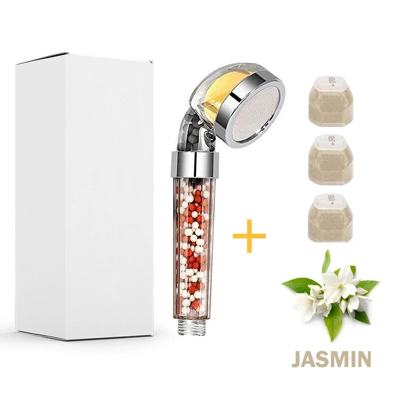 Shower Head With Vitamin C,High Pressure Shower Head Water Saving,SPA Shower Head,Water Massage Shower Bathroom Accessories Oasis Select Jasmin Set
