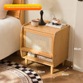 Solid wood bedside table Nordic rattan locker simple bedroom bedside drawer storage cabinet sofa side cabinet Oasis Select primary color
