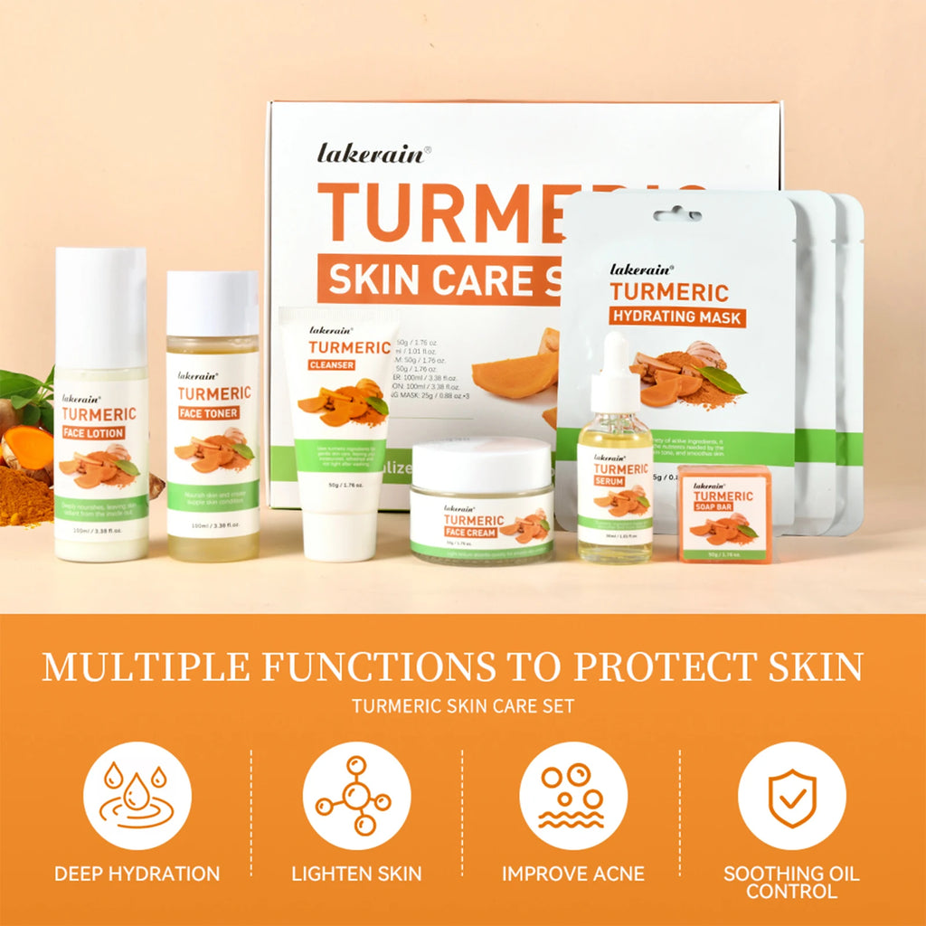 7-Piece Turmeric Skincare Set – Brighten, Cleanse & Hydrate