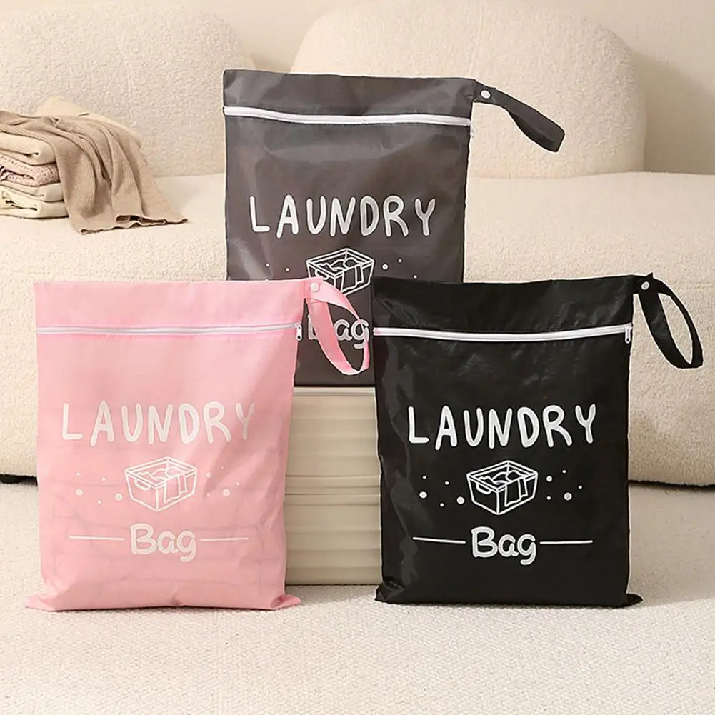 1pcs Waterproof Travel Laundry Bag Wet Dry Organizer Pouch with Zipper Hanging Strap Portable Storage Bag Oasis Select