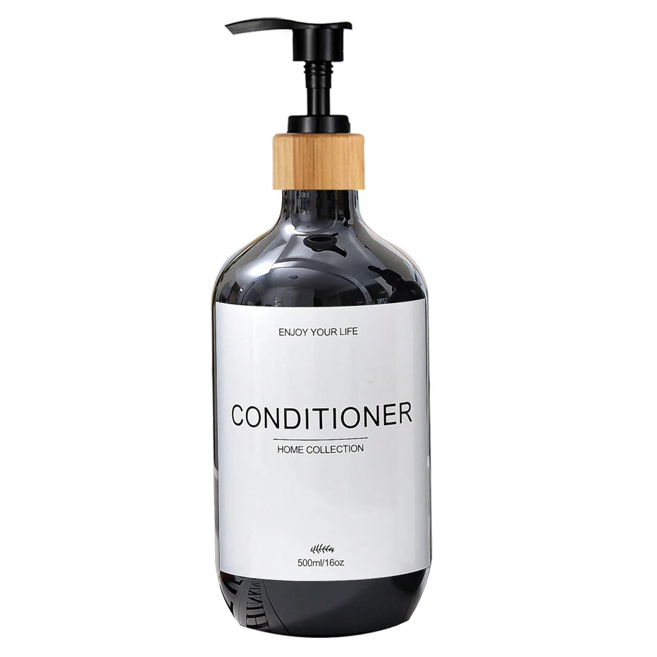 500ml Refillable Shampoo & Body Wash Pump Dispenser Bottle Soap Dispenser Bottle Oasis Select B-black-conditioner 500ml