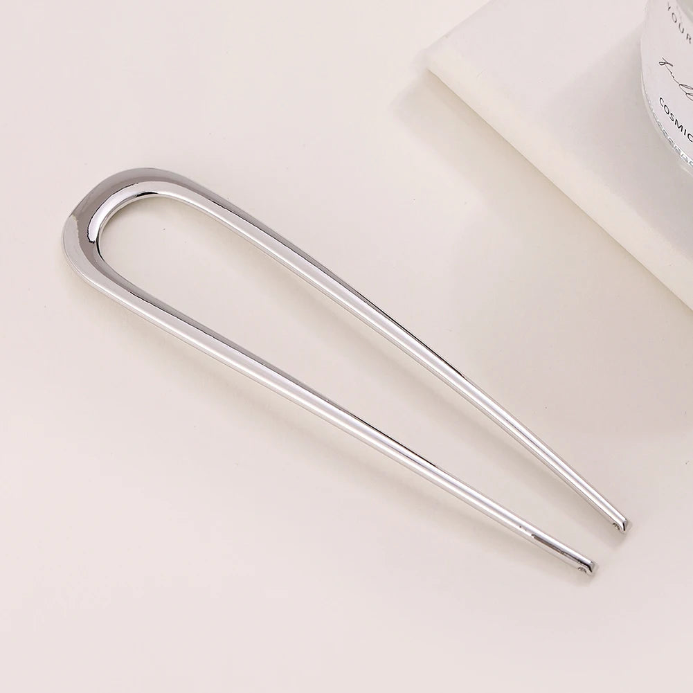 U-Shaped French Hair Pins – Colorful Metal Hair Sticks for Women