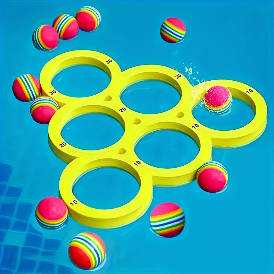 Swimming Pool Toss Game Set, Family Water Sports Floating Pool Toys, Throwing Game Water Game Mat Oasis Select