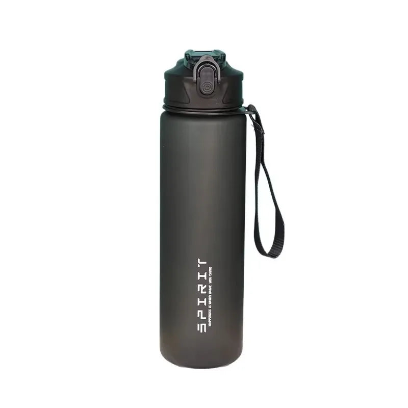 750ml Water Bottle with Carrying Strap Matte Frosted Surface Leak Proof Design Lightweight Portable for Outdoor Hiking Camping Oasis Select Black 0.75L