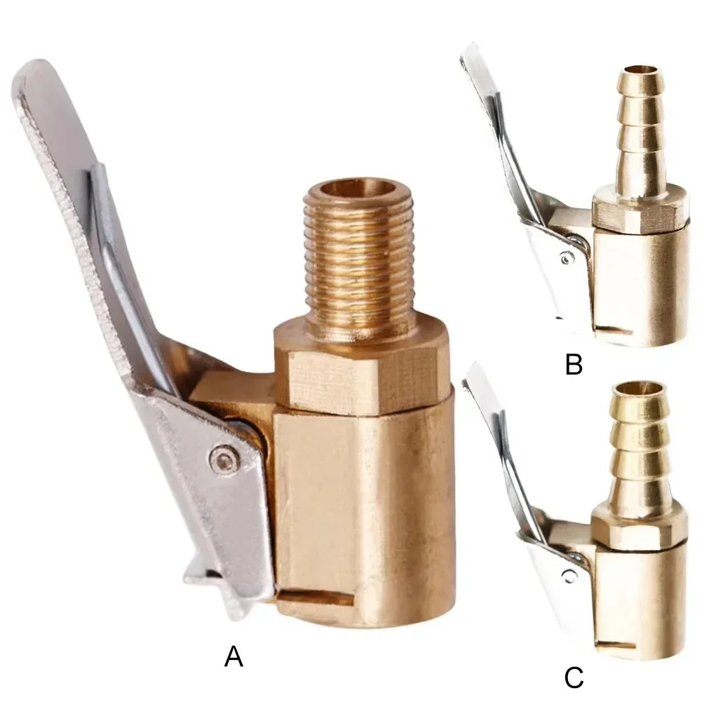 Portable Inflatable Pump for Car Tire Air Chuck Inflator Pump Valve Connector Clip-on Adapter Car Brass 6/8mm Tyre Wheel Valve Oasis Select