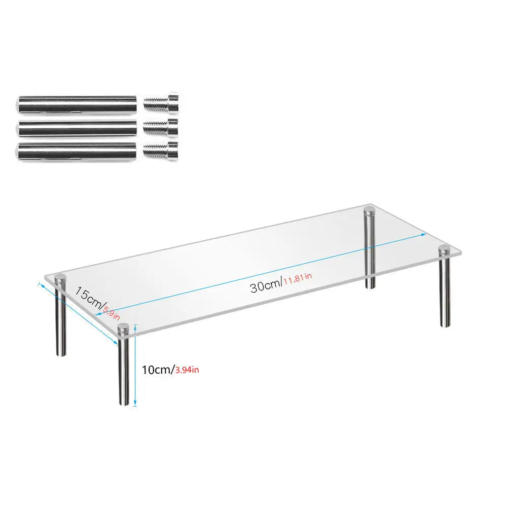 Stainless Steel Stand Acrylic Display Stands Clear Display Shelf Cupcake Display Riser Makeup Holder for Decoration Organizer Oasis Select XL 1-tier