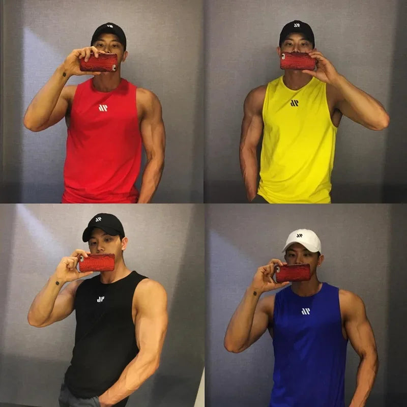 Mannen Bodybuilding Tank Tops Gym Workout Fitness Mouwloos Shirt Running Kleding Stringer Singlet Zomer Toevallige Vest for Men Oasis Select