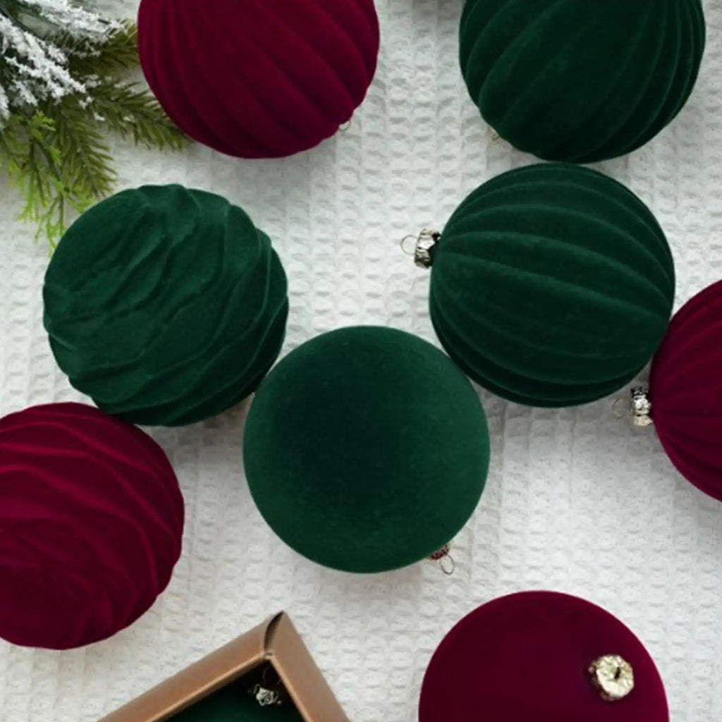 Christmas Ball Ornaments 12 Pieces Christmas Tree Ornaments 3.1 Inch Flocked Ball Decorative Pendant for Holiday Party Home Oasis Select