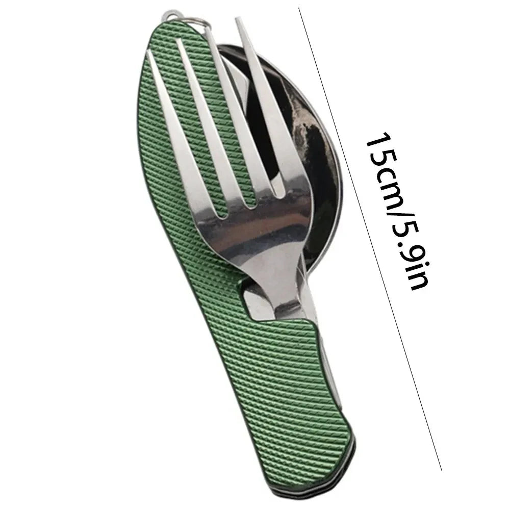 Foldable Camping Utensil Set - Multi-Functional Knife, Fork, Spoon Combo For Outdoor Activities And Sports Camping Picnic Travel Oasis Select