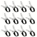 12Pcs Heavy Duty Windproof Anti-drop Pool Cover Clips, Durable Stainless Steel Spring Clamps with Non-slip Plastic Handles Oasis Select 12pcs black