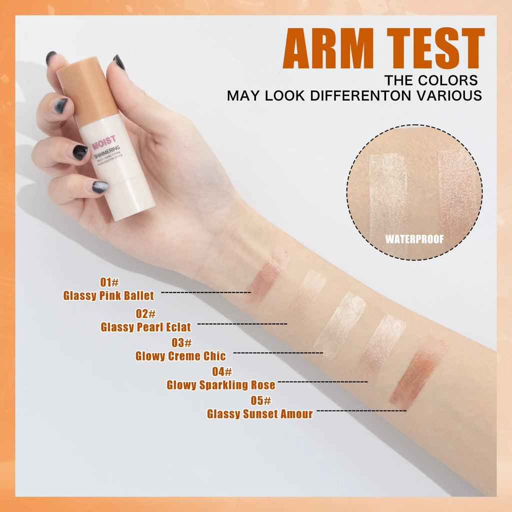 HelloKiss Highlighter Stick – Glassy Pink Ballet Face & Body