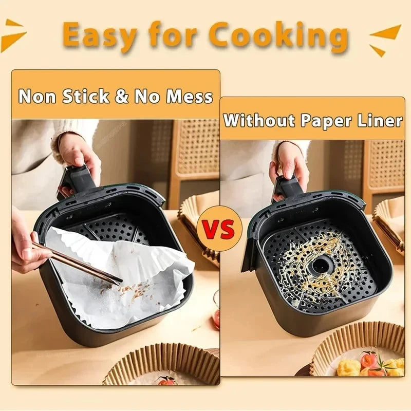 50/100/200/250pcs Air Fryer Paper Liners Disposable Oil-Proof Waterproof Baking Paper Round Parchment Kitchen Party Supplies Oasis Select