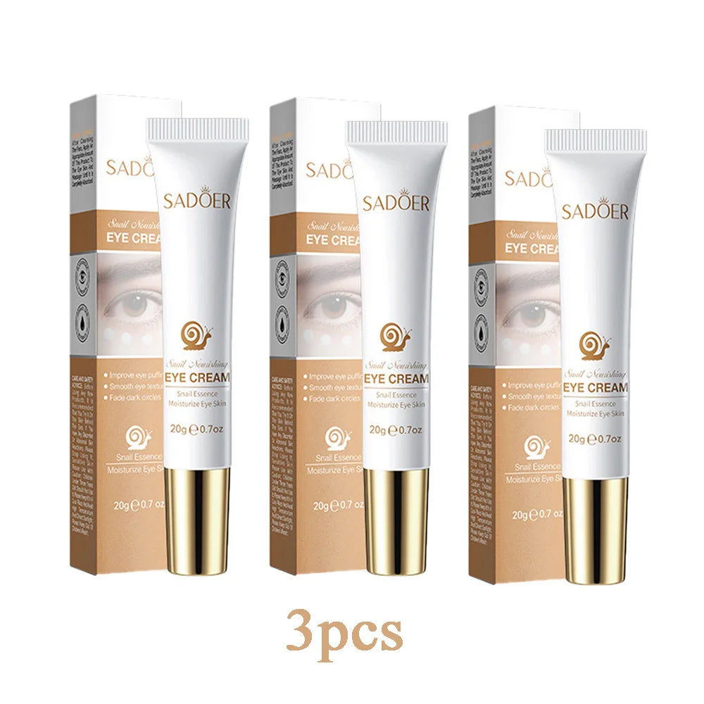 SADOER Snail Eye Cream Anti Wrinkle Dark Circles Under The Eyes Remove Eye Bags Moisturizing Anti-Aging Eyes Skin Care Products Oasis Select 3pcs