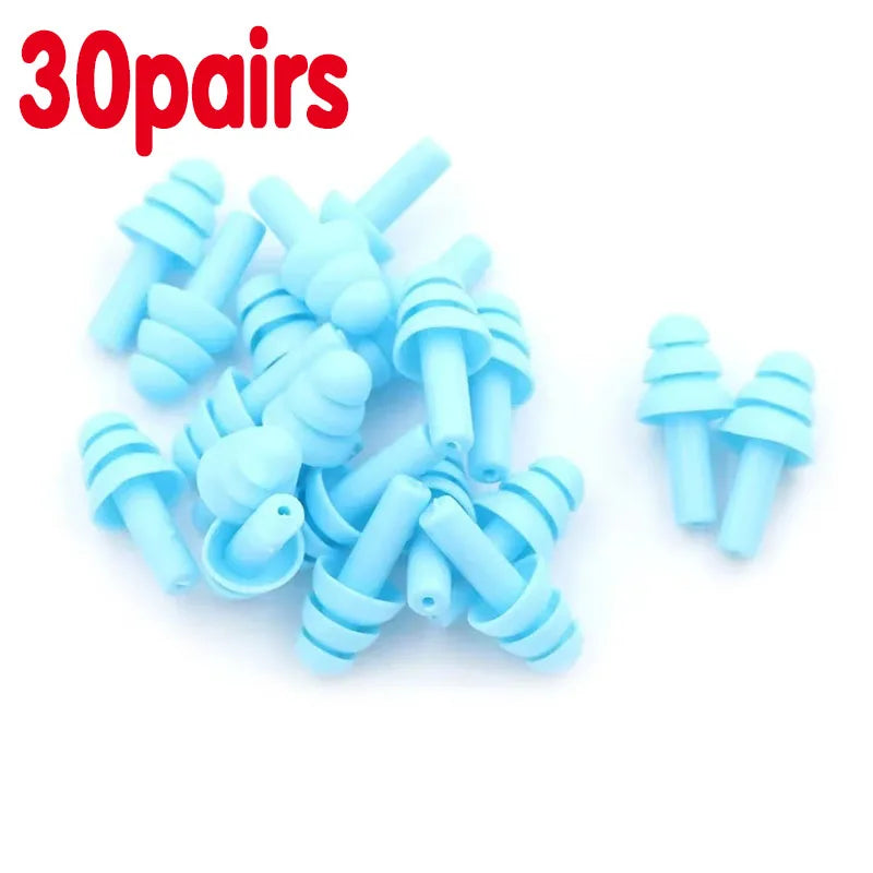 10/30 Pairs Silicone Ear Plugs Sound Insulation Ear Protector Anti Noise Snore Comfortable Sleeping Earplugs For Noise Reduction Oasis Select 30pairs Blue