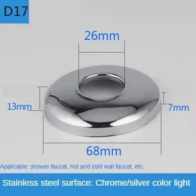 2PCS 1/2"3/4"Faucet Decorative Cover Stainless Steel Water Pipe Connector Heighten Valve Panel Shower Kitchen Faucet Accessories Oasis Select D17-2pcs