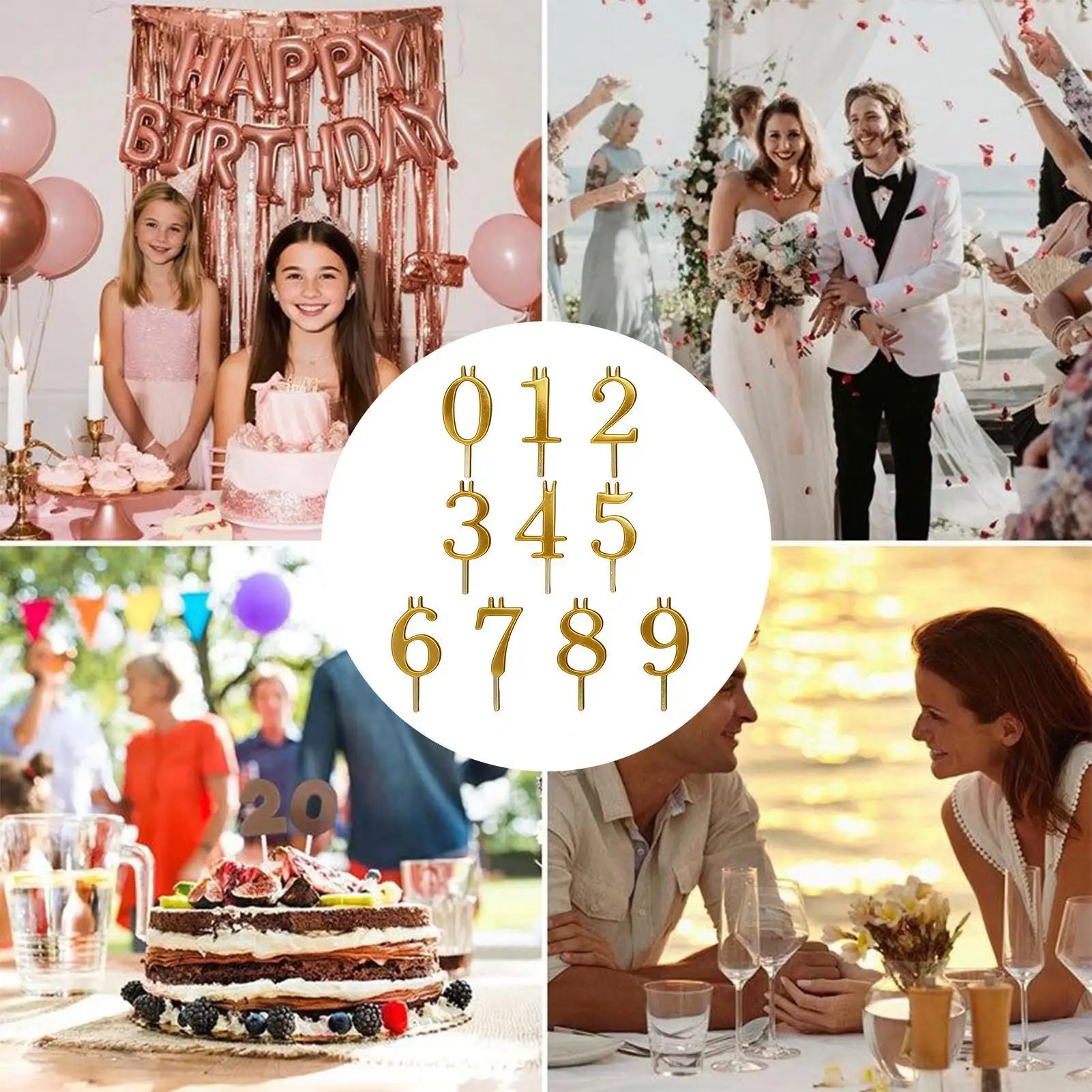 Number Candles 0–9 Birthday Cake Topper | Color Changing Set