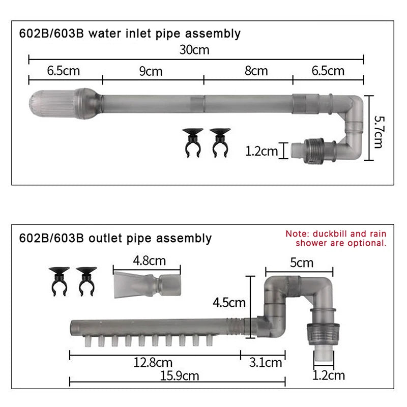 Aquarium Canister Filter Kit, External Fish Tank Filtration System, Inlet Outlet Tube, Rain Spray Bar, Outflow Pipe Complete Set Oasis Select 602B 603B Set