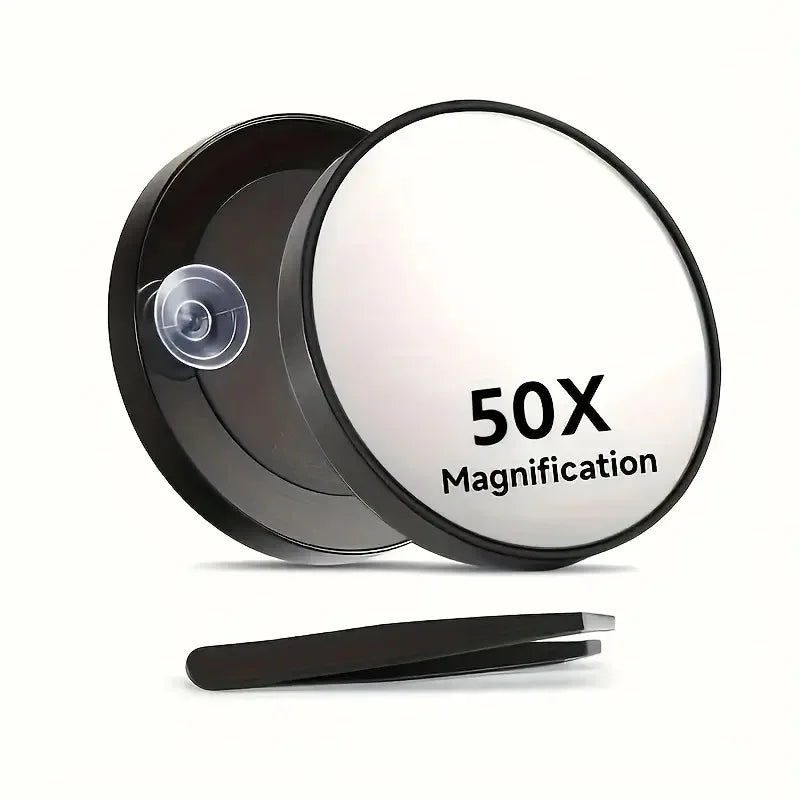 50X Magnifying Mini Mirror Portable Suction Cup Handheld Cosmetic Mirror Clarity on-the-Go Beauty Precision Magnifying Mirror Oasis Select