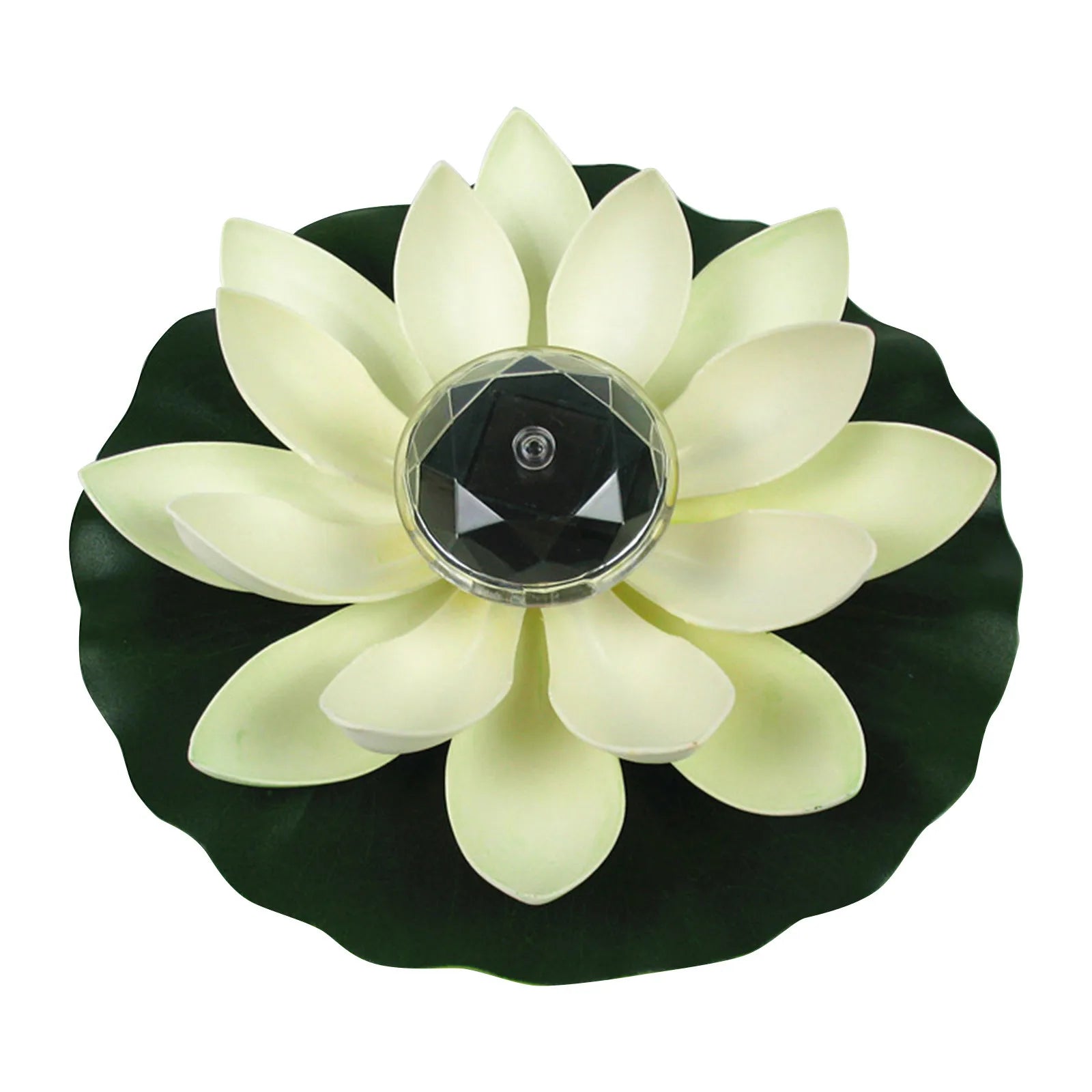 1pc Solar Floating Lotus Shape Water Surface Decor Fountain Decor Bird Bath Lotus Waterscape For Fish Tank Pool Pond Outdoor Gar Oasis Select White