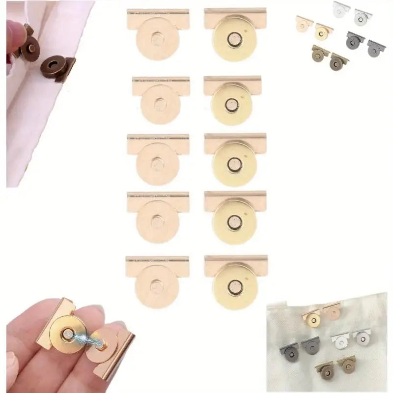 1/5Pairs Metal Seamless Magnetic Buckle DIY Buckle No-nail Seamless Button Bag Accessories Oasis Select B2
