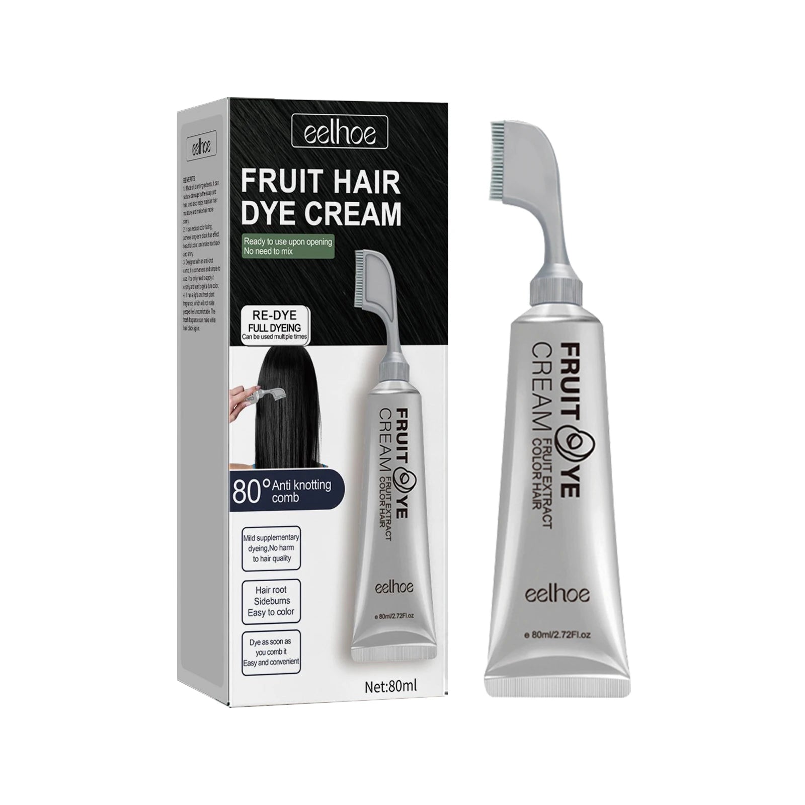 Fruit & Vegetable Hair Color Cream – Gentle Long-Lasting Black Hair Color Cream Oasis Select black