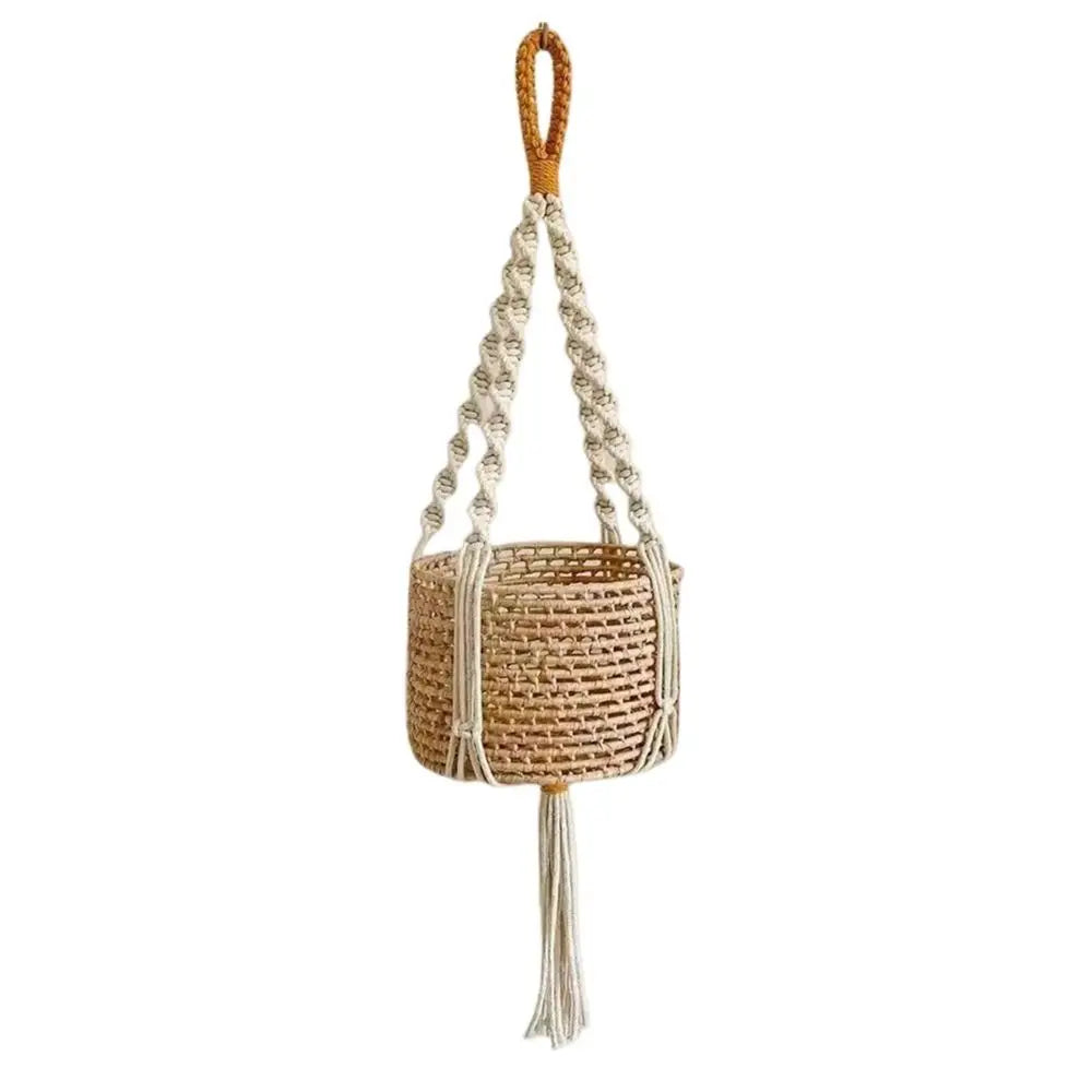 Tray Boho Cotton Rope Hanger Flower Pot Gardening Handmade Plant Hanger Creativity DIY Tassel Hanging Basket Home Oasis Select Style A