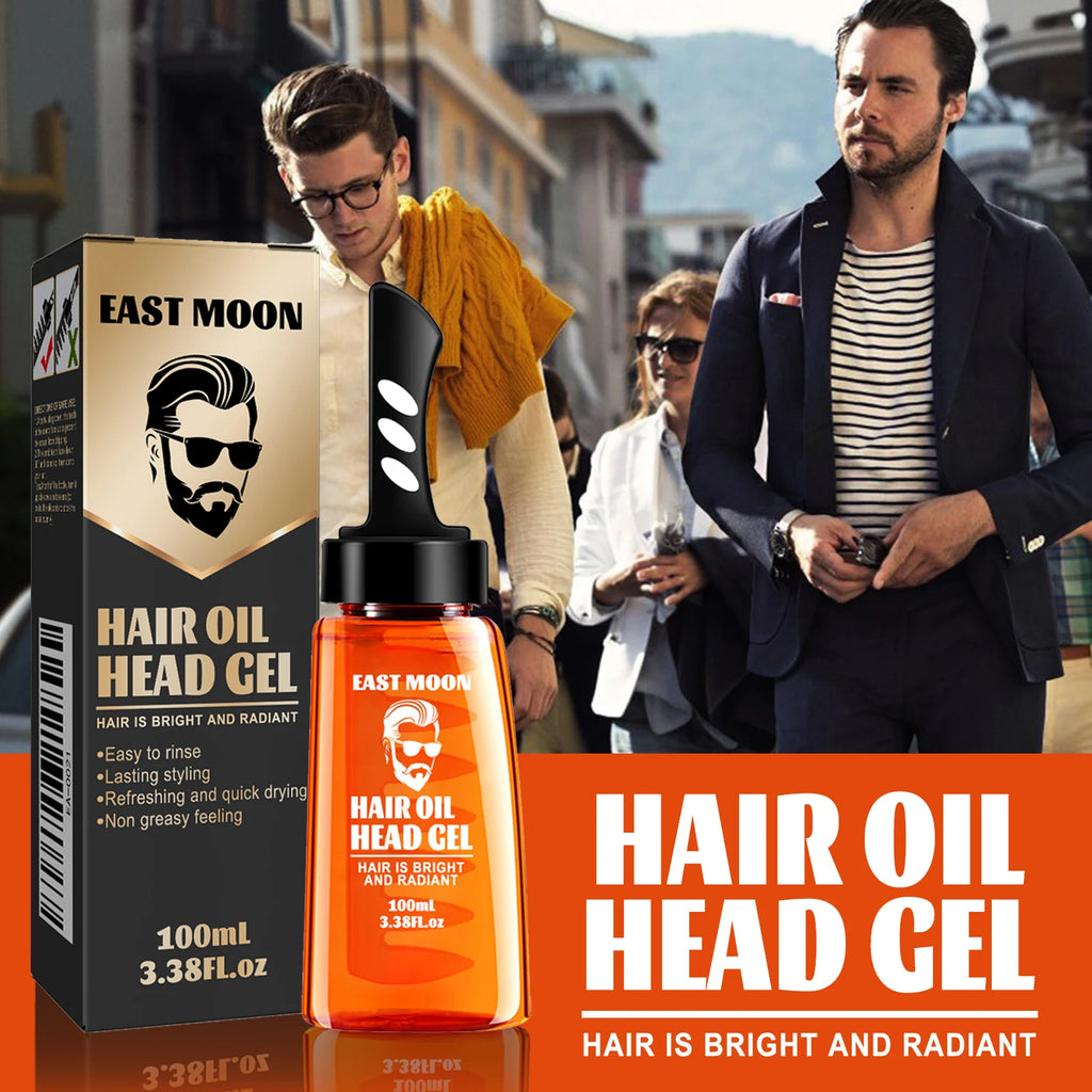 2 in 1 Hair Wax Gel With Wide Tooth Comb Men Long-lasting Fluffy Hair Styling Oil Hair Styling Cream Liquid Fluffy Comb 100ml Oasis Select